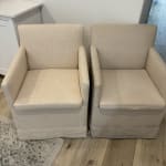 Elena Linen Upholstered Rolling Dining Armchair World Market
