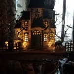 Laser Cut Wood Mausoleum Graveyard LED Light Up Decor