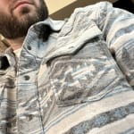 Men's Wrangler Retro® Premium Jacquard Snap Shirt Jacket in Baby Blue