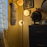 Tricolor Blown Glass Orb and Brass 3 Light LED Floor Lamp - World Market