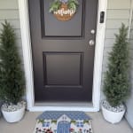 Multicolor Floral Cottage Shaped Coir Doormat - World Market