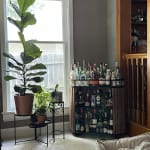 Fortaleza Oval Wood and Steel 3 Tier Outdoor Bar Cart