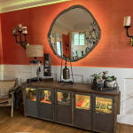 Langley Large Aged Latte Wood And Metal Storage Cabinet