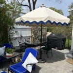 Natural and Blue Scalloped 9 Foot Replacement Umbrella Canopy