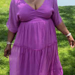 Flutter Sleeve Maxi Dress - Cattleya Orchid
