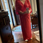 Drape Sleeve Maxi Dress - Red