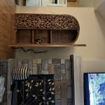 CRAFT Avni Arched Natural Carved Wood Floral Storage Cabinet