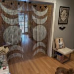 Black And Natural Moon Phase Bamboo Beaded Curtain