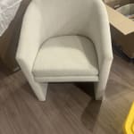 Euclid Heathered Ivory Barrel Back Upholstered Dining Chair - World Market