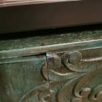 CRAFT Short Teal Carved Wood Peacock Storage Cabinet - World Market