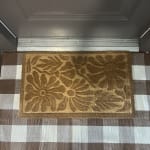 Natural Embossed Floral Coir Doormat