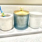 White Marble Canister With Lid - World Market