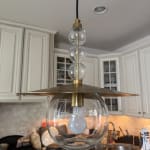 Clear Blown Glass Bauble and Gold Metal Pendant Lamp - World Market