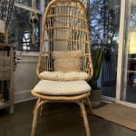 Fallon Natural Rattan Cocoon Chair with Cushion