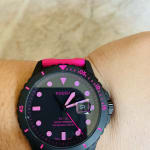 FB-01 Three-Hand Date Pink Silicone 
