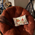 Embroidered Mushroom Lumbar Pillow