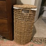Salma Oval Seagrass Laundry Hamper with Liner