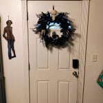 Black Faux Floral and Skeleton Wreath - World Market