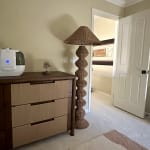 Cierra Natural Woven Rattan Wavy Geo Empire Shade Floor Lamp