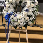 Serene Blessings™ Standing Wreath- Blue and White