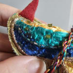 Beaded Fabric Hummingbird Ornament