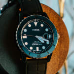FB-01 Three-Hand Date Black Silicone 