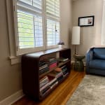 Somertrees Brown Wood and Metal Console Table with Shelf