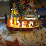 Laser Cut Wood Mid Century Bowling Alley LED Light Up Decor