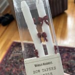 Dimensional Red Bow Taper Candles 2 Pack