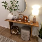 Sansur Rustic Pecan Live Edge Wood Console Table
