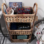Farrah Natural Rattan Cane 3 Tier Storage Tower