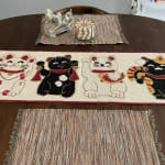 Lucky Cat Beaded Table Runner