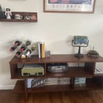 Ashlyn Walnut Brown Wood Bookshelf