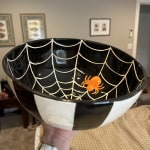 Black And White Spiderweb Stripe Serving Bowl