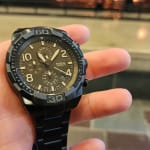 Bronson Chronograph Black Stainless Steel Watch - FS5712 Fossil 