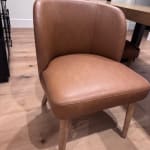 Karena Caramel Faux Leather Curved Back Dining Chair Set of 2