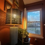 Milky Blue Glass Faceted Pillar Table Lamp Base - World Market