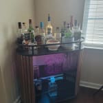 Fortaleza Oval Wood and Steel 3 Tier Outdoor Bar Cart