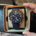Forrester Chronograph Navy Leather 