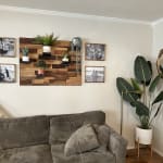 Mosaic Wood Panel with Shelves