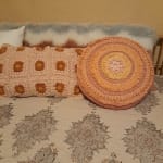 Ivory Tiled Square Crocheted Lumbar Pillow