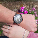 Townsman 48 mm Automatic Amber Leather Watch ME3181 Fossil