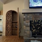 CRAFT Avni Arched Natural Carved Wood Floral Storage Cabinet
