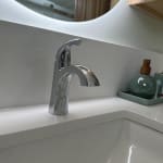 Moen Lindor Brushed Nickel Single Handle Lavatory Faucet 4 in