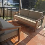 Atrani Natural Acacia Wood Curved Back Outdoor Loveseat