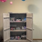 CRAFT Monterey Whitewash Wood Floral Storage Cabinet