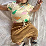 French Terry Dolphin-Hem Shorts for Baby