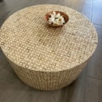 Round Gold Capiz Coffee Table