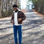 Men's Wrangler® Sherpa Lined Jacquard Print Jacket in Dark Sapphire