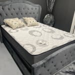 Audrey King Upholstered Bed - Gray Velvet | Value City Furniture